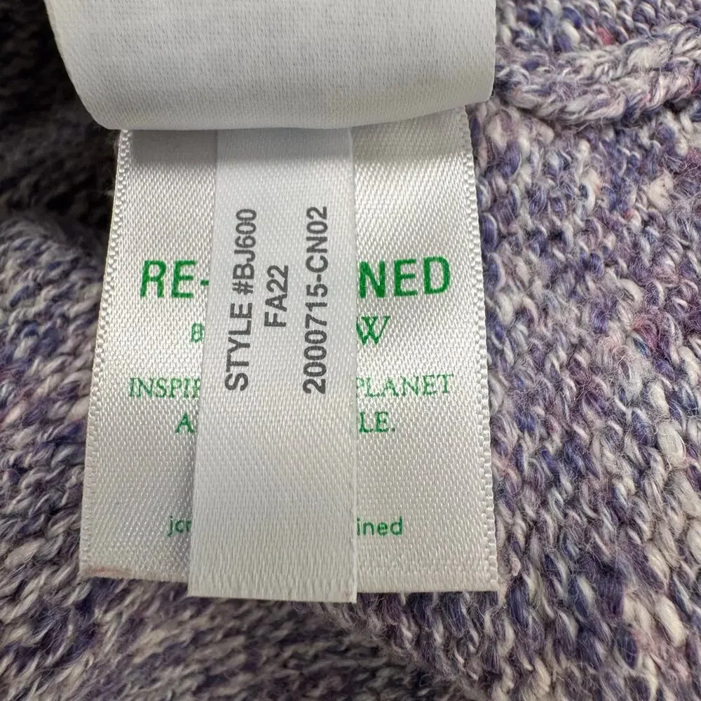J. Crew Puff Sleeve Crew Neck Sweater Purple Cotton Crew Neck Pullover Size S